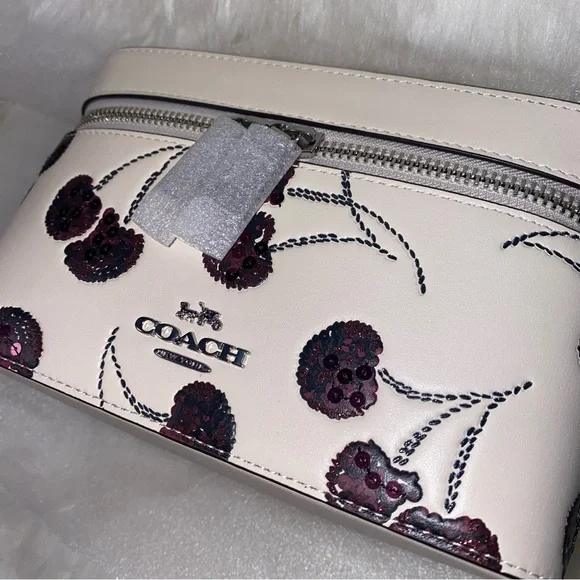 Coach leather Cosmetic Case With Cherry Print New with tags - Picture 7 of 14
